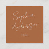 Minimalist Terracotta Qr Code Square Business Contactkaartje (Voorkant)