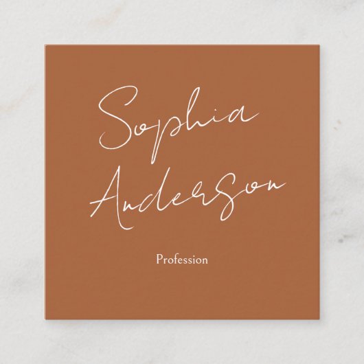 Minimalist Terracotta Qr Code Square Business Contactkaartje (Voorkant)