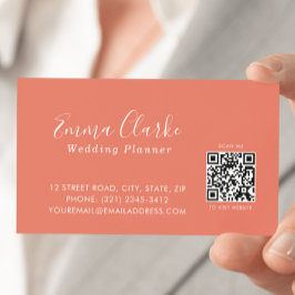 Minimalist Terracotta Scan Code Business Card Visitekaartje