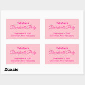 Minimalist Text-Based Pink Bachelorette Party Rechthoekige Sticker (Vel)