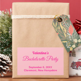 Minimalist Text-Based Pink Bachelorette Party Rechthoekige Sticker