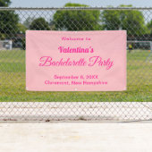 Minimalist Text-Based Pink Bachelorette Party Spandoek (Insitu)