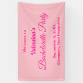 Minimalist Text-Based Pink Bachelorette Party Spandoek (Verticaal)