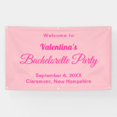 Minimalist Text-Based Pink Bachelorette Party Spandoek (Horizontaal)