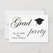 Minimalist Text College Graduation Party  Kaart (Voorkant)