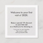 Minimalist Texture White Grey Bold First Visit Kortingskaartje (Voorkant)