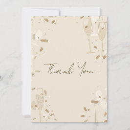 Minimalist Thank You Card | Modern Beige & Ivory Kaart