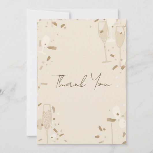 Minimalist Thank You Card | Modern Beige & Ivory Kaart (Voorkant)