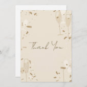 Minimalist Thank You Card | Modern Beige & Ivory Kaart (Voorkant / Achterkant)