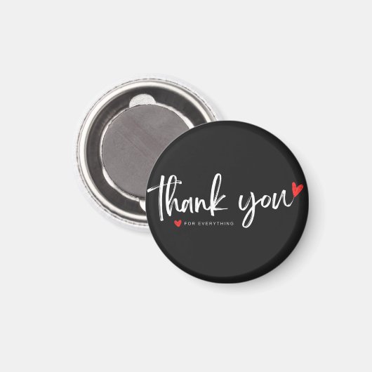 Minimalist Thank You Heart Magnet (Voorkant / Achterkant)