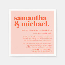 Minimalist Thank You left Orange Pink name Servet