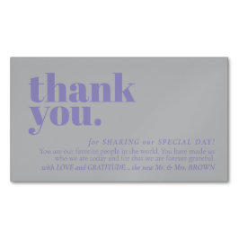 Minimalist Thank You note left Lavender Silver Magnetisch Visitekaartje