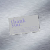 Minimalist Thank You note left Lavender Silver Magnetisch Visitekaartje (Voorbeeld)