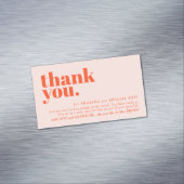 Minimalist Thank You note left Orange Pink Magnetisch Visitekaartje (Voorbeeld)
