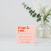 Minimalist Thank You Orange Pink Informatiekaartje (Staand voorkant)
