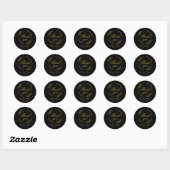 Minimalist Thank You Round Sticker with Refined De (Vel)