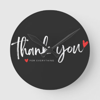 Minimalist "Thank You" Wall Clock Ronde Klok