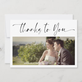 Minimalist Thanks to You Custom Photo Wedding