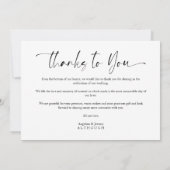 Minimalist Thanks to You Custom Photo Wedding (Achterkant)