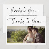 Minimalist Thanks to You Custom Photo Wedding (Voorkant / Achterkant)