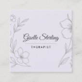 Minimalist Therapist Botanical Lilac Purple  Vierkante Visitekaartje (Voorkant)