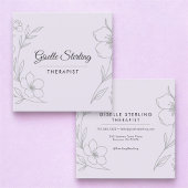 Minimalist Therapist Botanical Lilac Purple Vierkante Visitekaartje