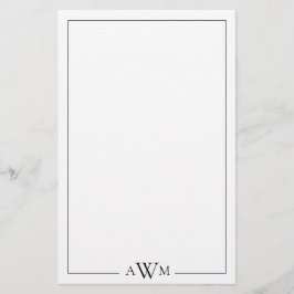 Minimalist Three Letter Monogram Briefpapier
