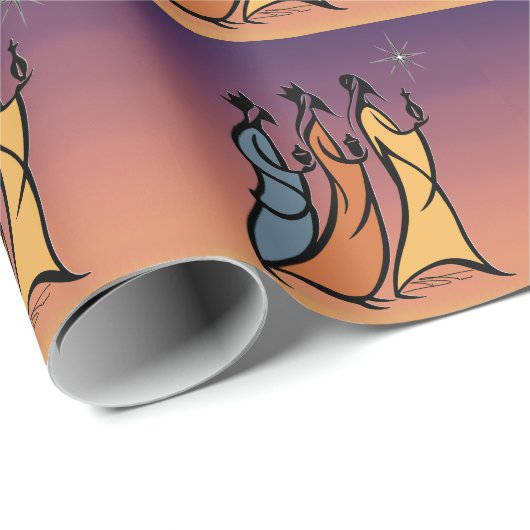 Minimalist Three Wise Men Cadeaupapier (Rol Hoek)