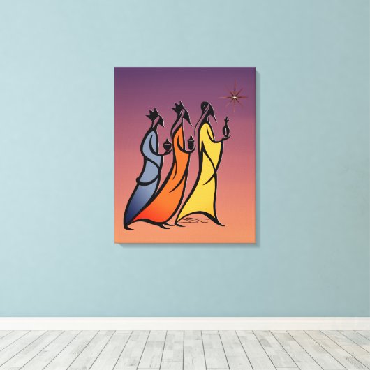 Minimalist Three Wise Men Canvas Afdruk (Insitu (Houten vloer))