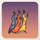 Minimalist Three Wise Men Kartonnen Onderzetters (Voorkant)