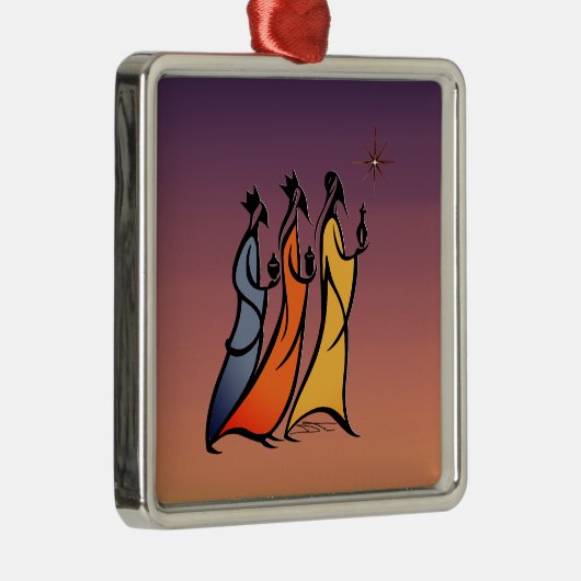 Minimalist Three Wise Men Metalen Ornament (Rechts)