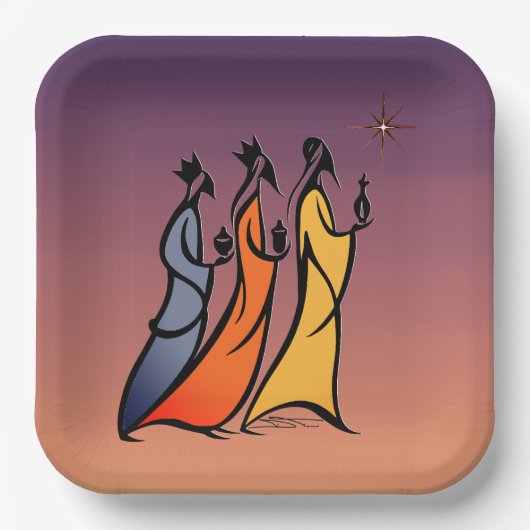 Minimalist Three Wise Men Papieren Bordje (Voorkant)