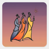 Minimalist Three Wise Men Vierkante Sticker (Voorkant)