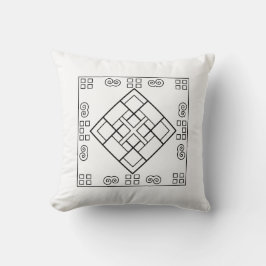 Minimalist Tibetan Symbol Pillow | Boho Zen Home D Kussen