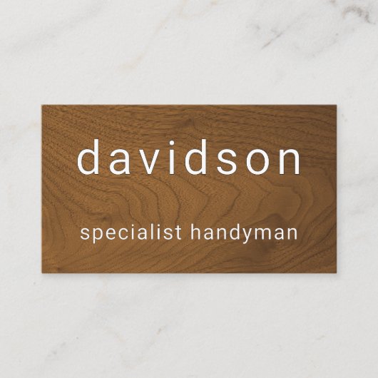 Minimalist Timber Wood Interior Design Visitekaartje (Voorkant)