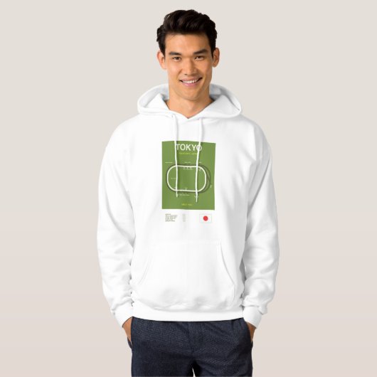 Minimalist Tokyo Horse Racing Course Print Hoodie (Voorkant volledig)