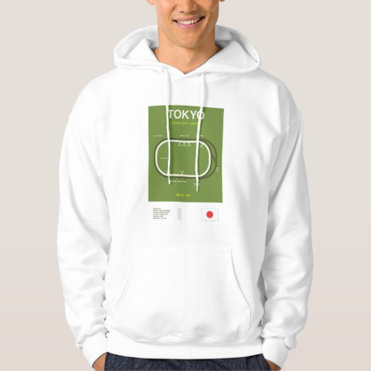 Minimalist Tokyo Horse Racing Course Print Hoodie (Voorkant)