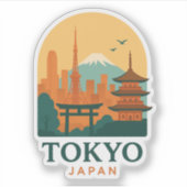 Minimalist Tokyo Japan Magnet Sticker – Modern  (Voorkant)