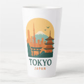 Minimalist Tokyo Japan Travel | Modern  Latte Mok (Voorkant)