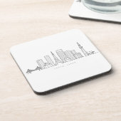 Minimalist Tokyo Skyline Illustration Bier Onderzetter (Linkerzijde)