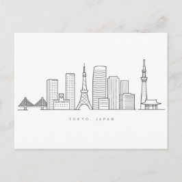 Minimalist Tokyo Skyline Illustration Briefkaart