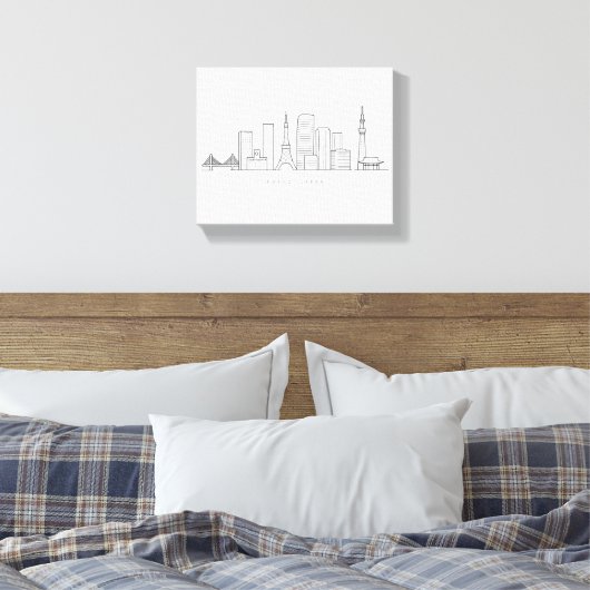 Minimalist Tokyo Skyline Illustration Canvas Afdruk (Insitu (Slaapkamer))