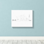 Minimalist Tokyo Skyline Illustration Canvas Afdruk (Insitu (Houten vloer))