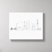 Minimalist Tokyo Skyline Illustration Canvas Afdruk (Voorkant)