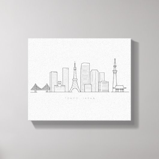 Minimalist Tokyo Skyline Illustration Canvas Afdruk (Voorkant)