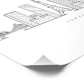 Minimalist Tokyo Skyline Illustration Foto Afdruk (Hoek)