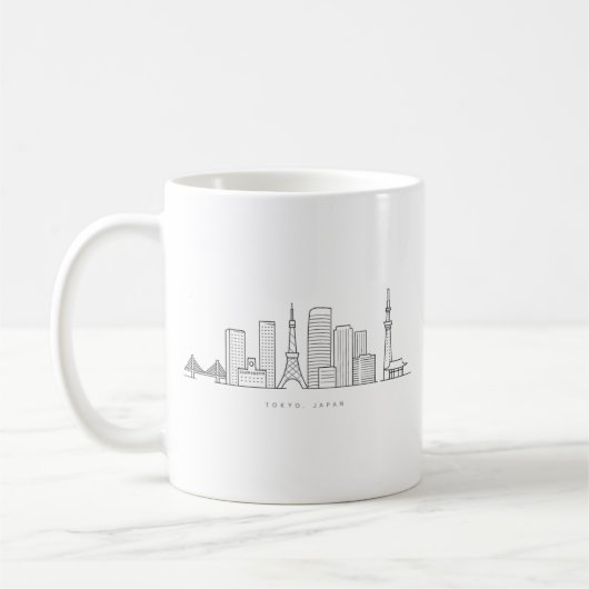 Minimalist Tokyo Skyline Illustration Koffiemok (Links)