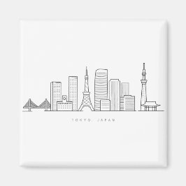 Minimalist Tokyo Skyline Illustration Magneet