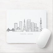 Minimalist Tokyo Skyline Illustration Muismat (Met muis)