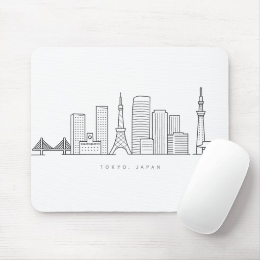 Minimalist Tokyo Skyline Illustration Muismat (Met muis)
